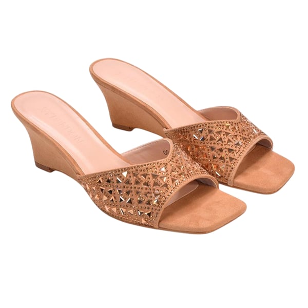 XY London Womens/Ladies Georgia Diamante Heeled Mule Sandals