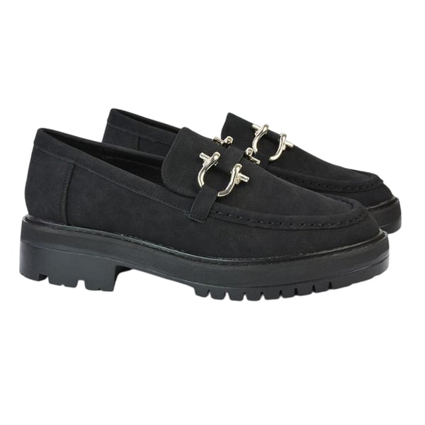 XY London Womens/Ladies Riley Buckle Detail Block Heel Loafers