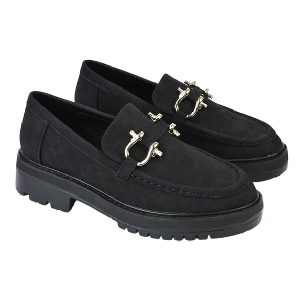 XY London Womens/Ladies Riley Buckle Detail Block Heel Loafers