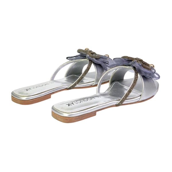 XY London Womens/Ladies Zendaya Diamante Mesh Bow Flat Sandals