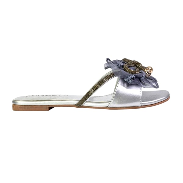 XY London Womens/Ladies Zendaya Diamante Mesh Bow Flat Sandals
