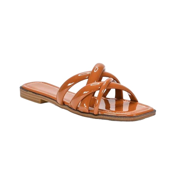 XY London Womens/Ladies Fiona Strappy Patent Leather Flat Sliders