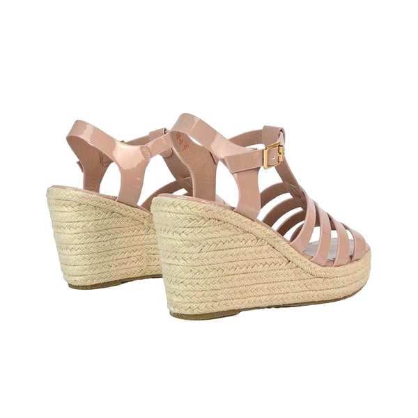 XY London Womens/Ladies Remi Patent Leather Square Toe Wedge Sandals
