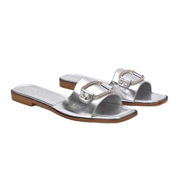 XY London Womens/Ladies Annie Diamante Metallic Flat Sandals