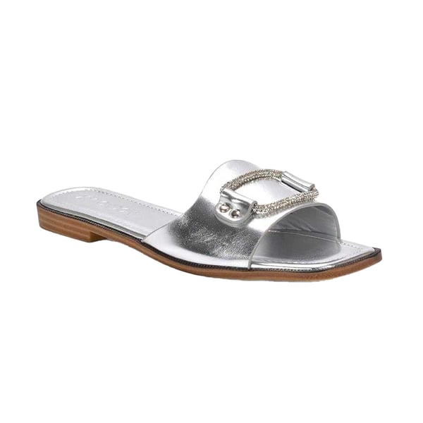 XY London Womens/Ladies Annie Diamante Metallic Flat Sandals XY London Womens/Ladies Annie Diamante Metallic Flat Sandals