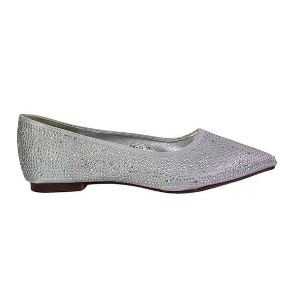XY London Womens/Ladies Marshall Rhinestone Pointed Flat Ballerina Flats
