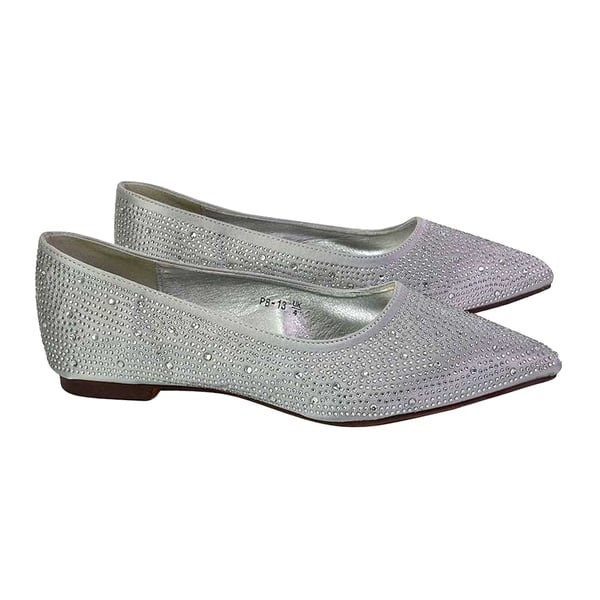 XY London Womens/Ladies Marshall Rhinestone Pointed Flat Ballerina Flats