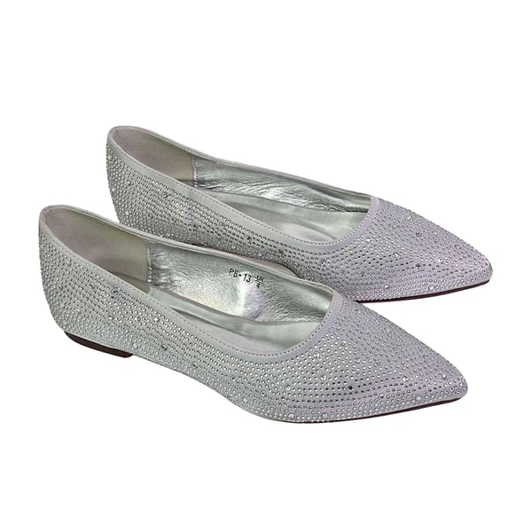 XY London Womens/Ladies Marshall Rhinestone Pointed Flat Ballerina Flats