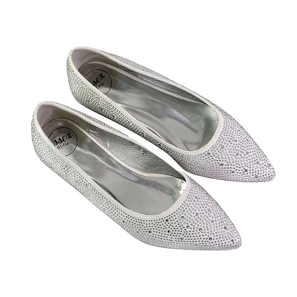 XY London Womens/Ladies Marshall Rhinestone Pointed Flat Ballerina Flats