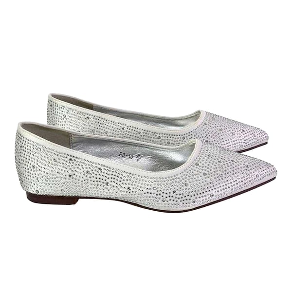 XY London Womens/Ladies Marshall Rhinestone Pointed Flat Ballerina Flats