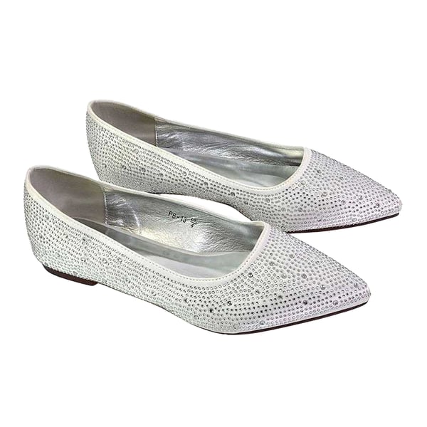 XY London Womens/Ladies Marshall Rhinestone Pointed Flat Ballerina Flats