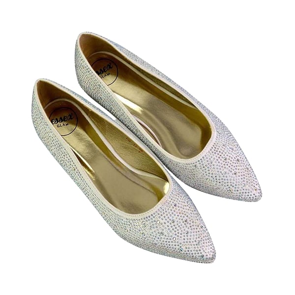 XY London Womens/Ladies Marshall Rhinestone Pointed Flat Ballerina Flats