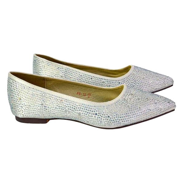 XY London Womens/Ladies Marshall Rhinestone Pointed Flat Ballerina Flats