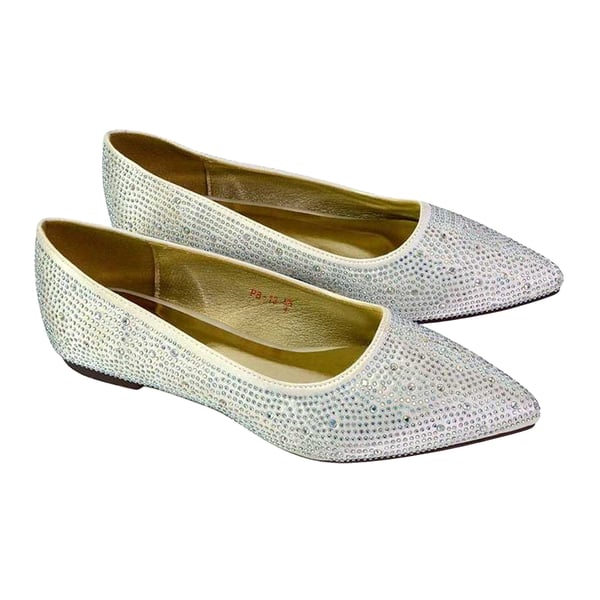 XY London Womens/Ladies Marshall Rhinestone Pointed Flat Ballerina Flats