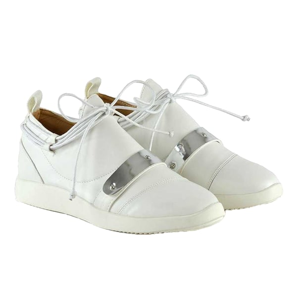 XY London Womens/Ladies Evanescence Metallic Detail Lace Up Flat Trainers
