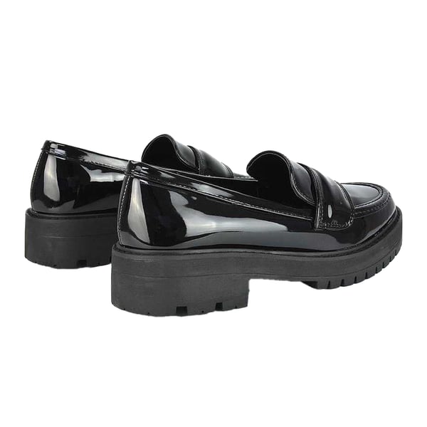 XY London Womens/Ladies Kourtney Patent Leather Chunky Heel Loafers