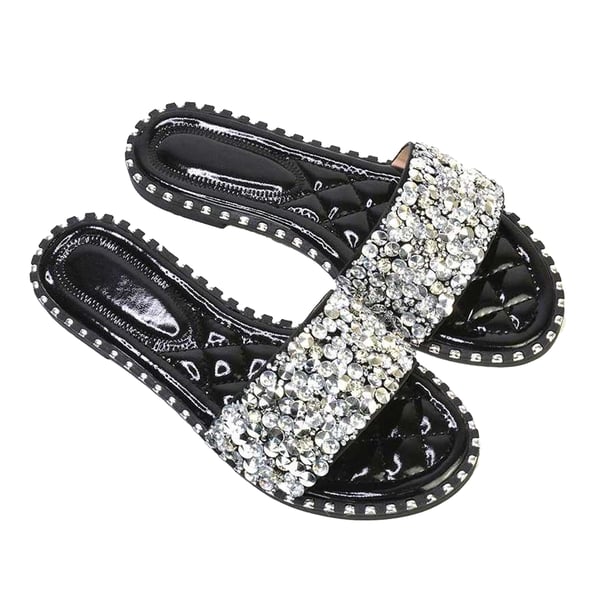 XY London Womens/Ladies Khaleesi Diamante Flat Sandals