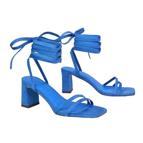 XY London Womens/Ladies Tanyel Strappy Lace Up Mid Block Heel Sandals