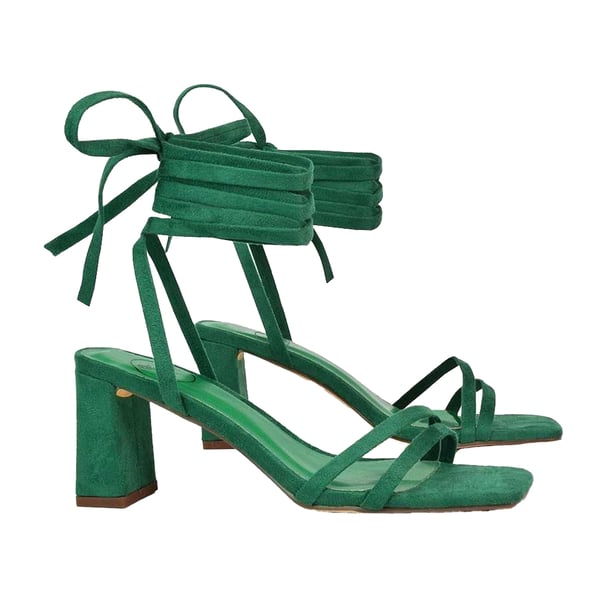 XY London Womens/Ladies Tanyel Strappy Lace Up Mid Block Heel Sandals XY London Womens/Ladies Tanyel Strappy Lace Up Mid Block Heel Sandals