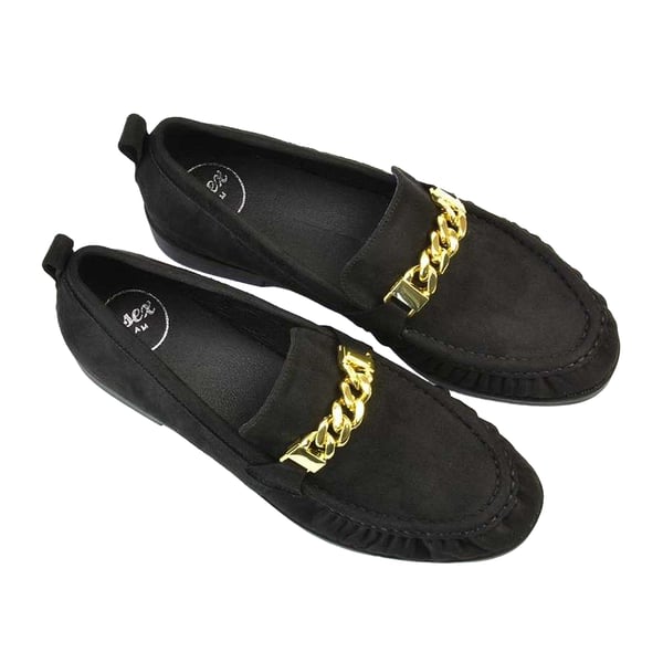 XY London Womens/Ladies Heidi Chain Detail Ruched Loafers