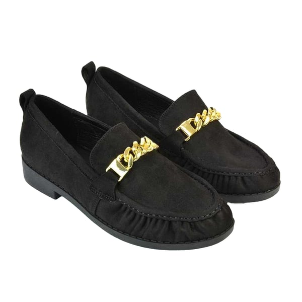 XY London Womens/Ladies Heidi Chain Detail Ruched Loafers