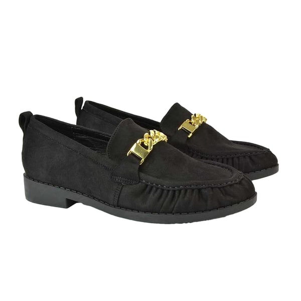 XY London Womens/Ladies Heidi Chain Detail Ruched Loafers