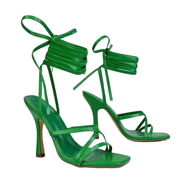 XY London Womens/Ladies Kyra Square Toe Lace Up High Stiletto Heel Sandals