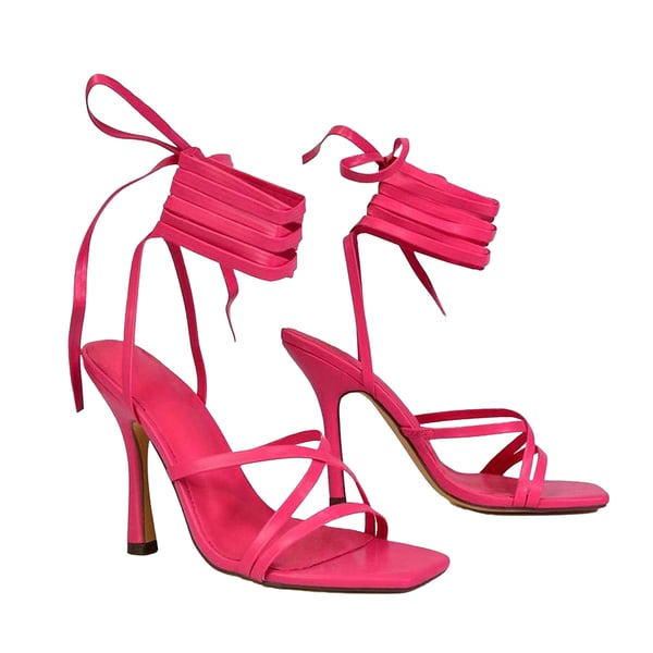 XY London Womens/Ladies Kyra Square Toe Lace Up High Stiletto Heel Sandals