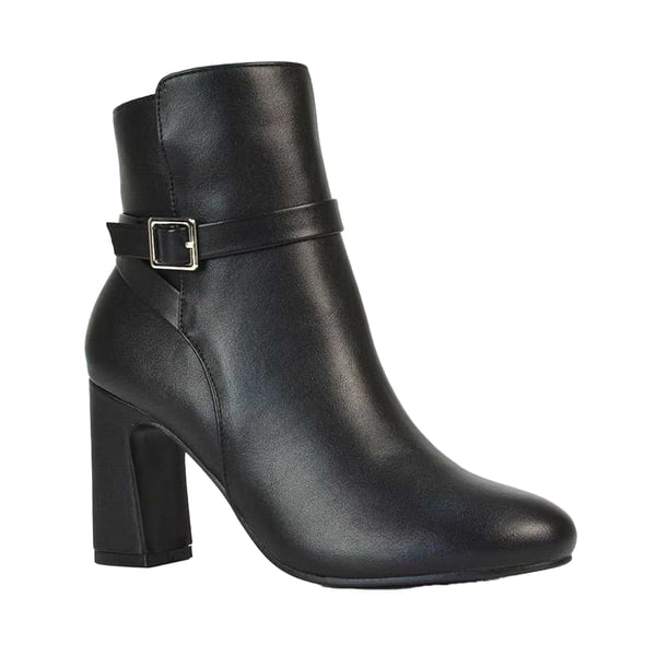 XY London Womens/Ladies Mary Buckle Mid High Block Ankle Boots XY London Womens/Ladies Mary Buckle Mid High Block Ankle Boots