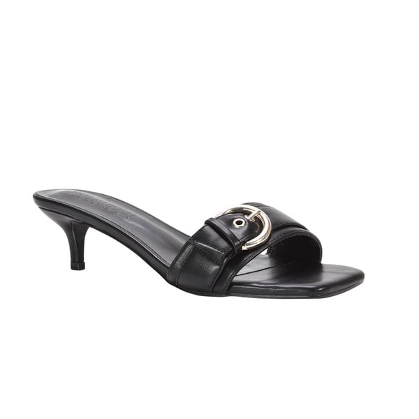 XY London Womens/Ladies Addison Buckle Detail Slip-on Kitten Heel Mule Sandals