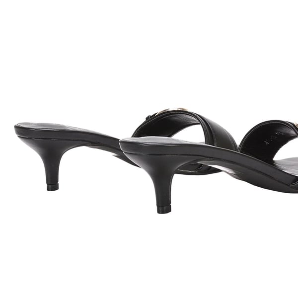 XY London Womens/Ladies Addison Buckle Detail Slip-on Kitten Heel Mule Sandals