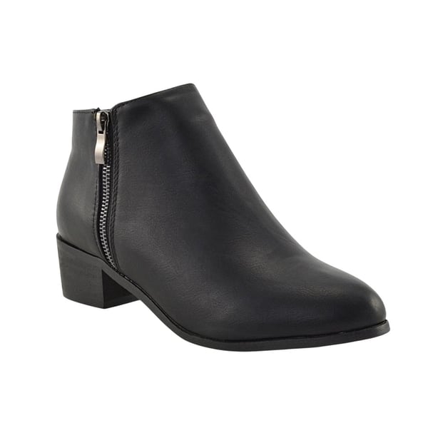XY London Womens/Ladies Alberto Zip Low Block Heel Ankle Boots XY London Womens/Ladies Alberto Zip Low Block Heel Ankle Boots