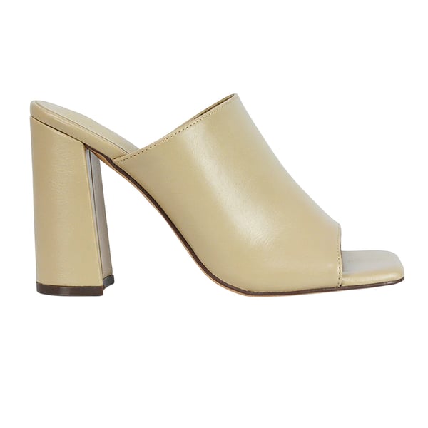XY London Womens/Ladies Square Toe High Block Heel Mule Sandals