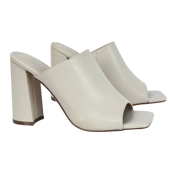XY London Womens/Ladies Square Toe High Block Heel Mule Sandals
