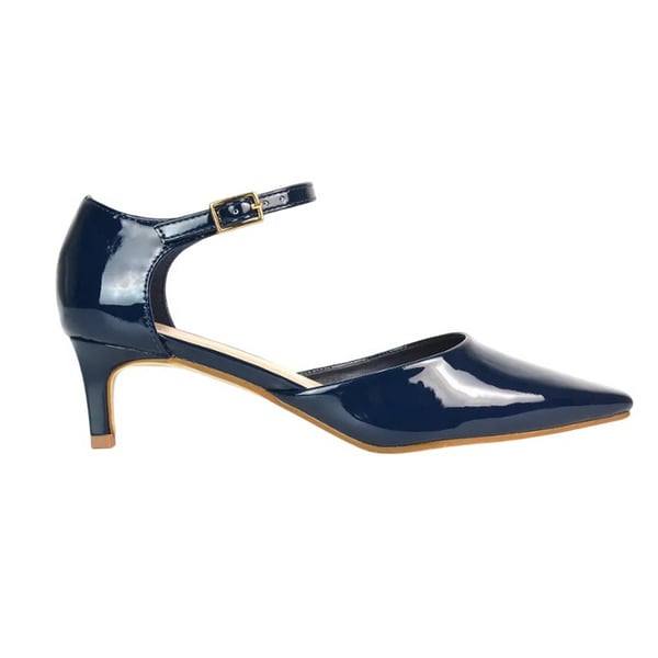 XY London Dam Kacey Patent Ankelrem Låg Kitten Heel Sandaler
