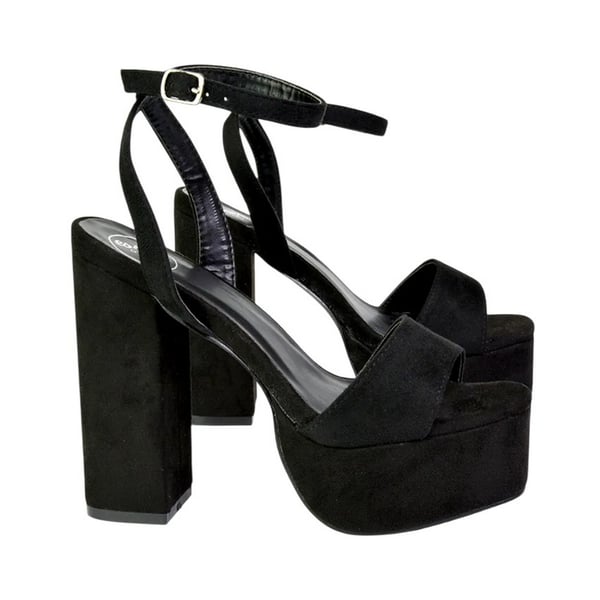 XY London Womens/Ladies Jayce Chunky Square Toe High Block Heel Platform Shoes