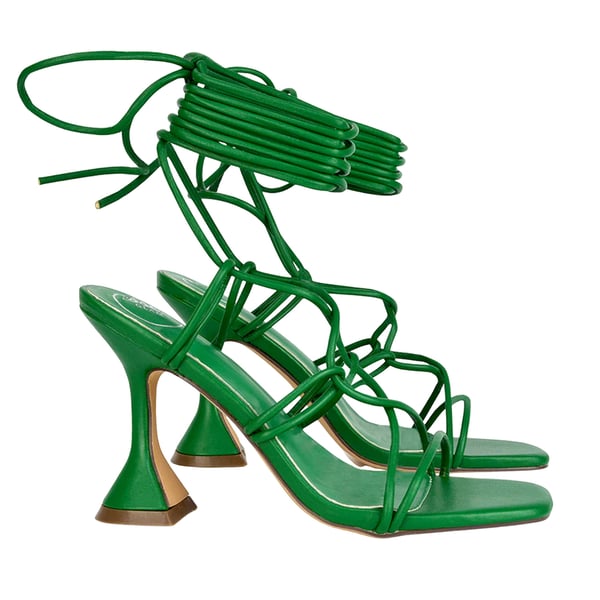 XY London Womens/Ladies Briar Square Toe Lace Up Sculptured Mid Heel Sandals