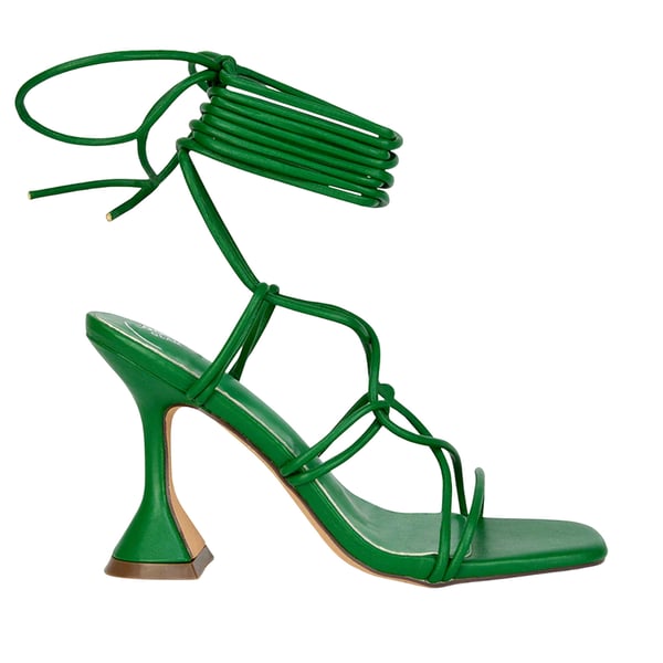 XY London Womens/Ladies Briar Square Toe Lace Up Sculptured Mid Heel Sandals