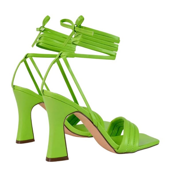 XY London Womens/Ladies Zeta Square Toe Lace Up Mid Block Heel Sandals