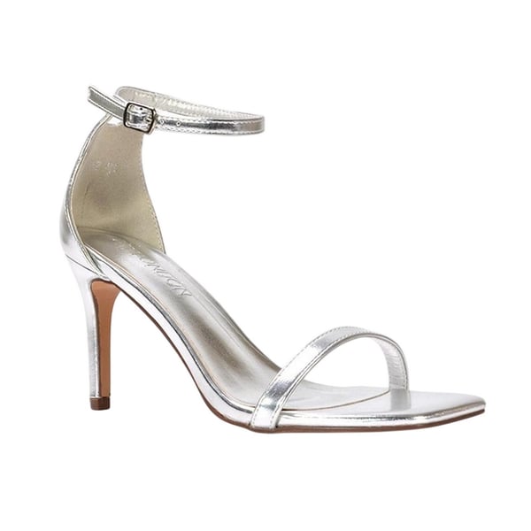 XY London Dam Emma Metalliska Fyrkantig Tå Höga Stilettklack Sandaler