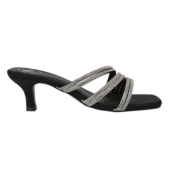 XY London Womens/Ladies Sparkle Diamante Square Toe Mule Sandals