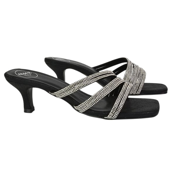 XY London Womens/Ladies Sparkle Diamante Square Toe Mule Sandals