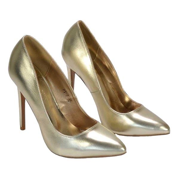 XY London Dam/Kvinnor Lu Lu Metallic Spetsig Hög Stilettklack Pumps