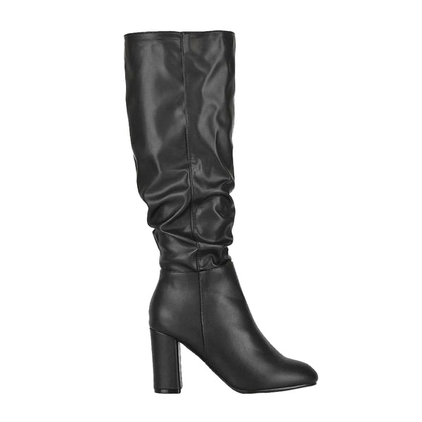 XY London Womens/Ladies Alana Block Heel Ruched Knee-High Boots