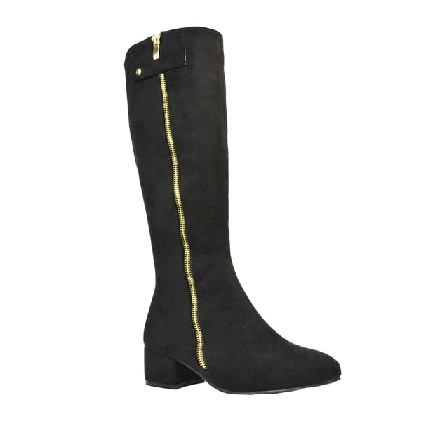 XY London Womens/Ladies Darcy Low Block Heel Knee-High Boots XY London Womens/Ladies Darcy Low Block Heel Knee-High Boots