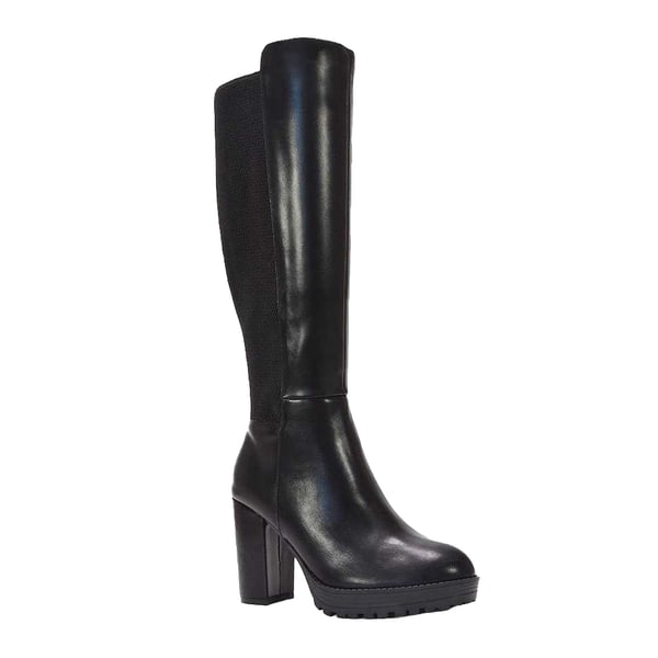 XY London Womens/Ladies Libby Platform Heel Elasticated Knee-High Boots XY London Womens/Ladies Libby Platform Heel Elasticated Knee-High Boots
