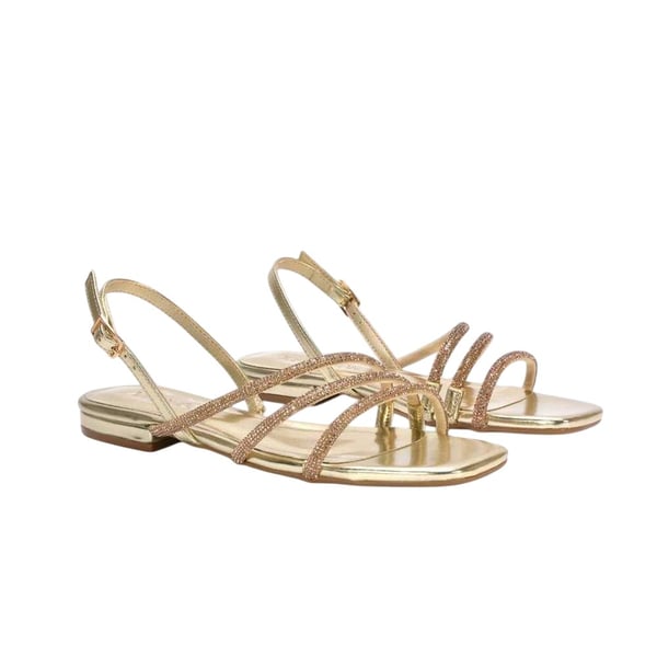 XY London Womens/Ladies Abigale Diamante Metallic Sling Back Sandals