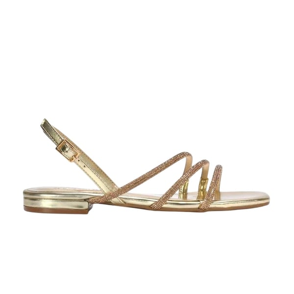 XY London Womens/Ladies Abigale Diamante Metallic Sling Back Sandals