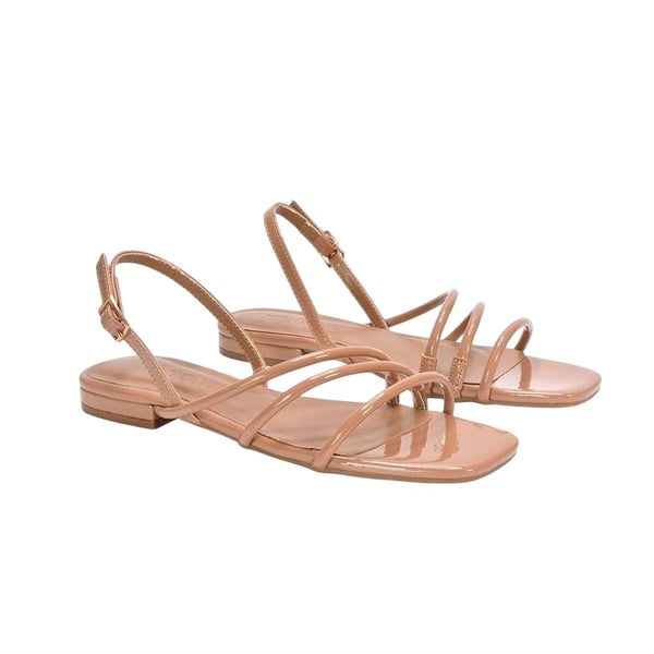 XY London Womens/Ladies Mary Patent Square Toe Sandals