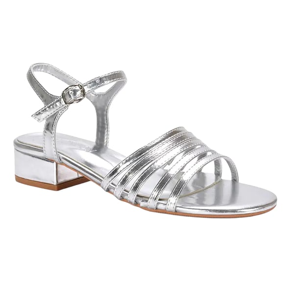 XY London Womens/Ladies Katie Metallic Low Block Heel Sandals